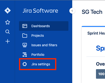 Jira 세팅 메뉴